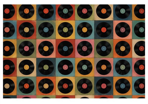 Quadro su tela – Dischi in vinile retrò