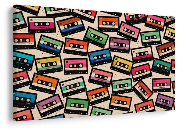 Quadro su tela – Cassette retrò dai colori vivaci