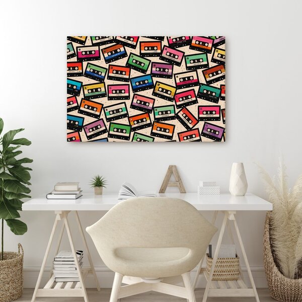 Quadro su tela – Cassette retrò dai colori vivaci