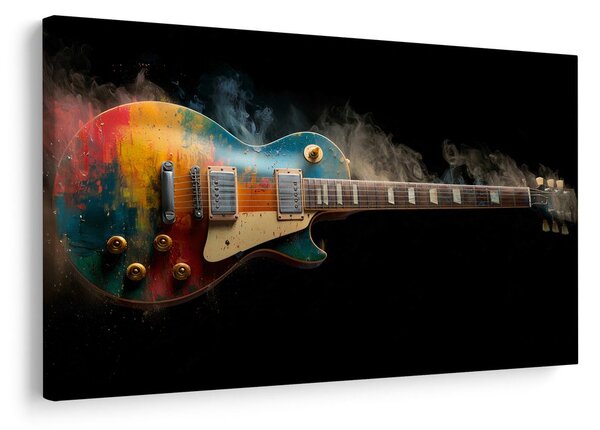 Quadro su tela – Chitarra nel fumo colorato
