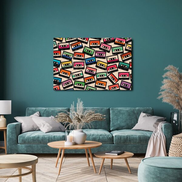 Quadro su tela – Cassette retrò dai colori vivaci