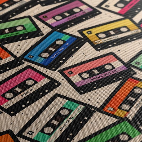 Quadro su tela – Cassette colorate di nostalgia