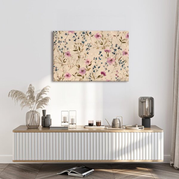 Quadro su tela – Delicati acquerelli floreali