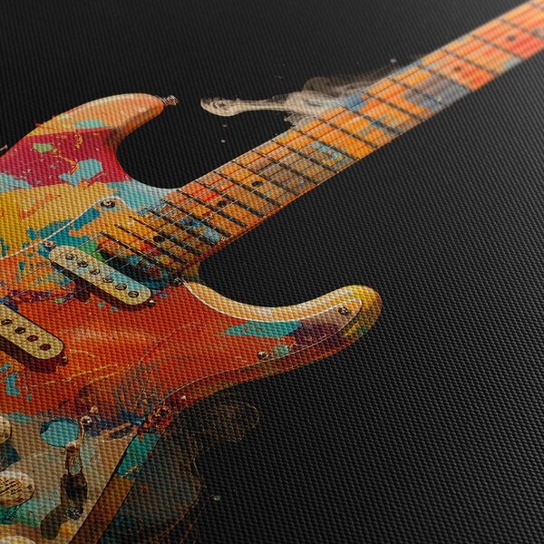 Quadro su tela – Chitarra nel vortice di colori