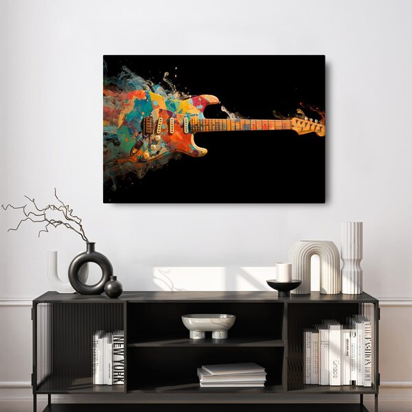 Quadro su tela – Chitarra nel vortice di colori