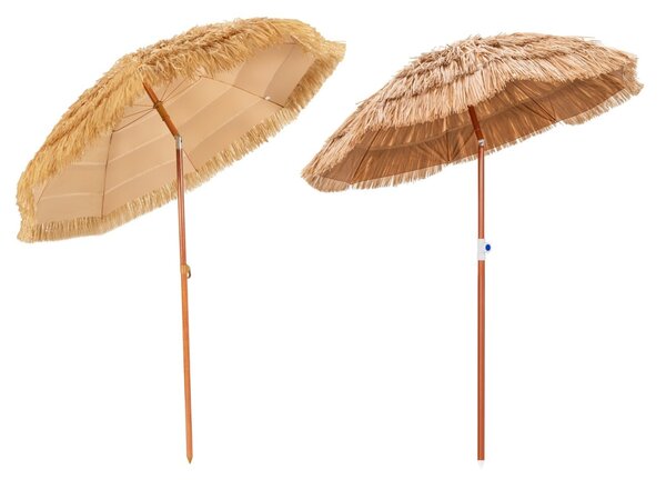 Costway Ombrellone di paglia PP da giardino e ombrellone portatile, Ombrellone tiki hawaiano 175cm e ombrellone da spiaggia 200cm