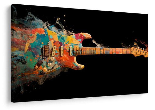 Quadro su tela – Chitarra nel vortice di colori