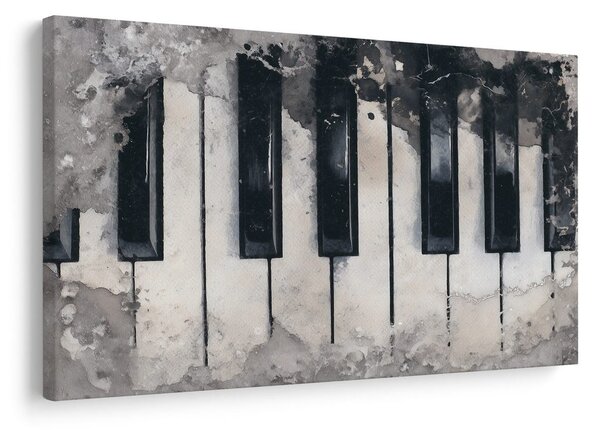 Quadro su tela – Tasti del pianoforte nella nebbia