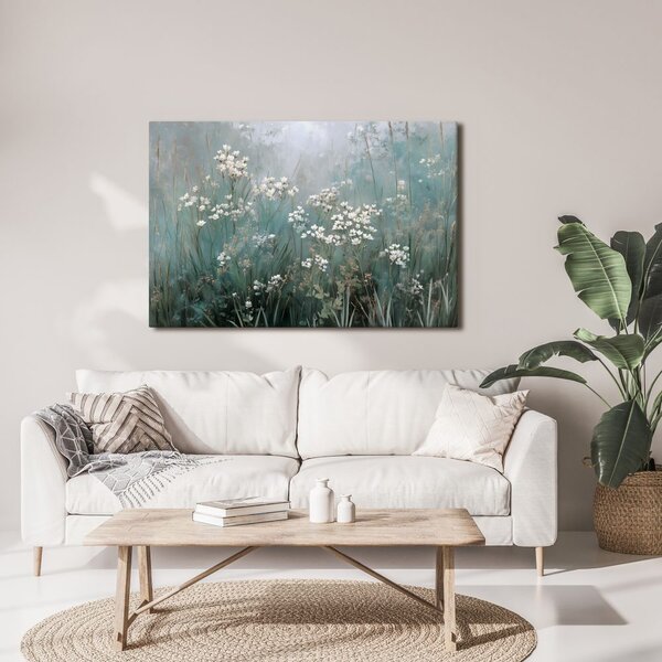 Quadro su tela – Delicati fiori nella nebbia