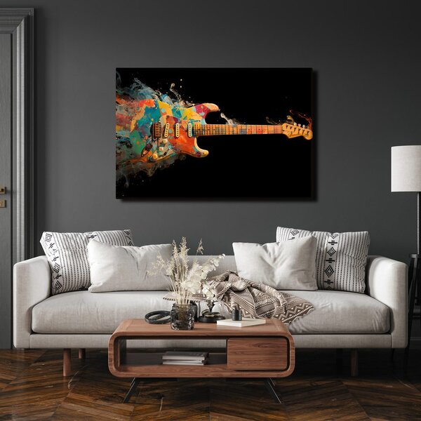 Quadro su tela – Chitarra nel vortice di colori