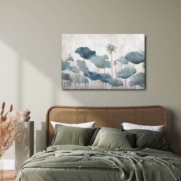 Quadro su tela – Fiori di loto blu