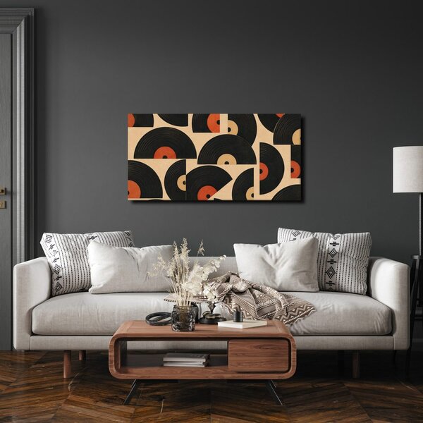 Quadro su tela – Cerchi in vinile eleganti