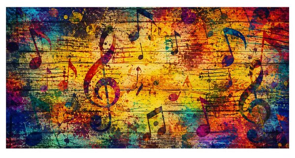 Quadro su tela – Astrazione musicale colorata