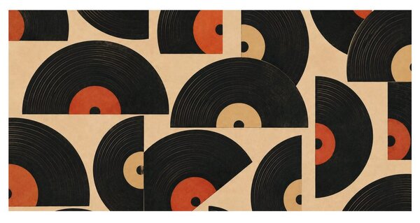 Quadro su tela – Cerchi in vinile eleganti