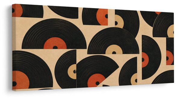 Quadro su tela – Cerchi in vinile eleganti