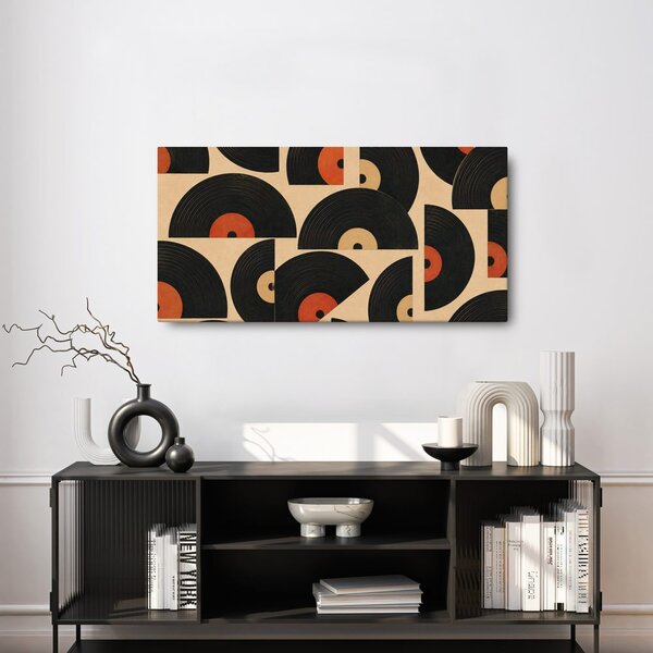 Quadro su tela – Cerchi in vinile eleganti