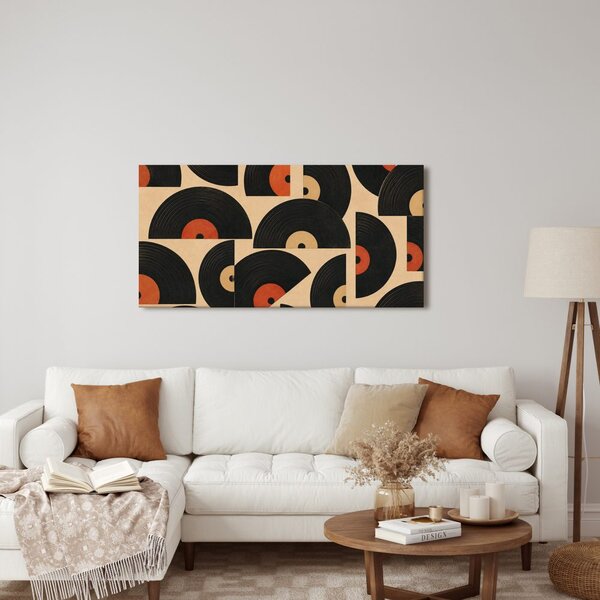 Quadro su tela – Cerchi in vinile eleganti
