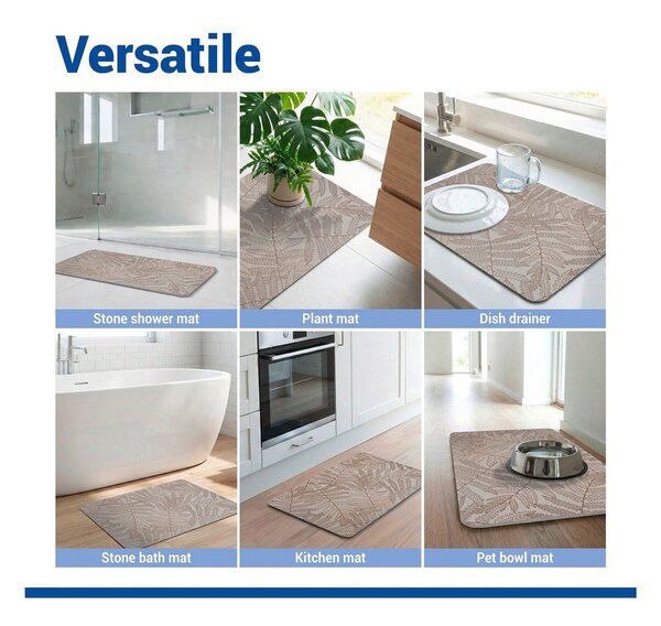 Tappetino per il bagno marrone chiaro in diatomite 39x60 cm Dafni – Wenko