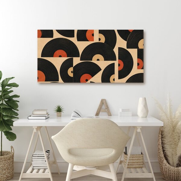 Quadro su tela – Cerchi in vinile eleganti