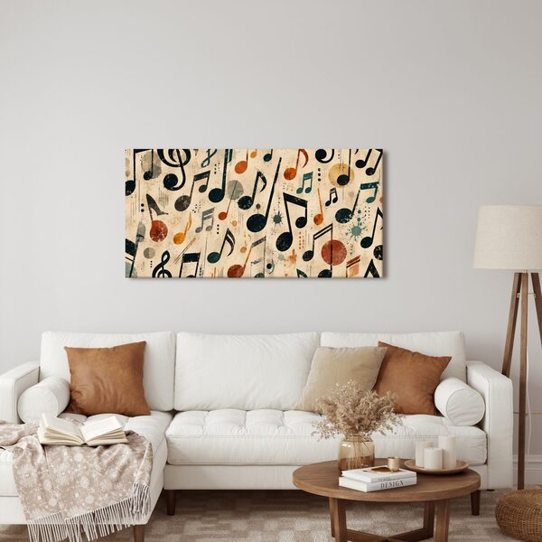Quadro su tela – Note musicali colorate