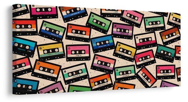 Quadro su tela – Cassette colorate di nostalgia