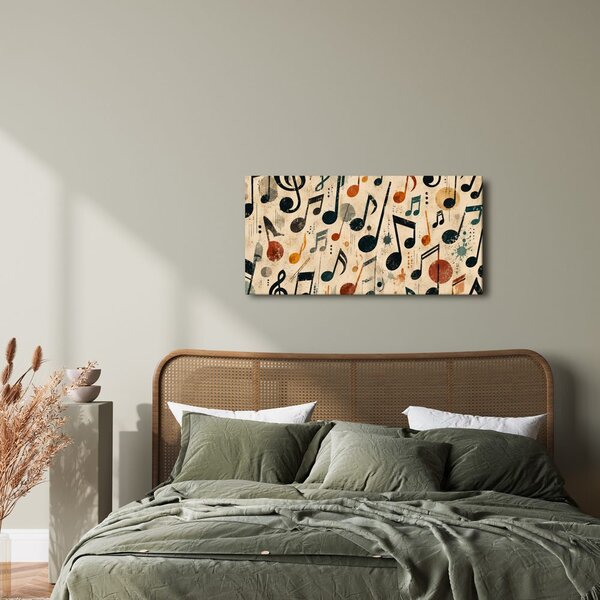 Quadro su tela – Note musicali colorate