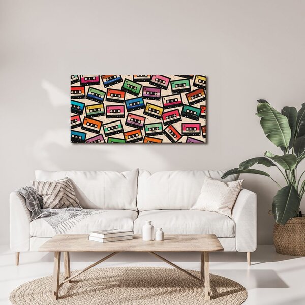 Quadro su tela – Cassette colorate di nostalgia