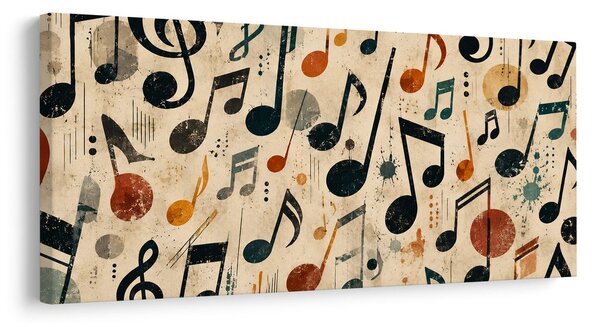 Quadro su tela – Note musicali colorate