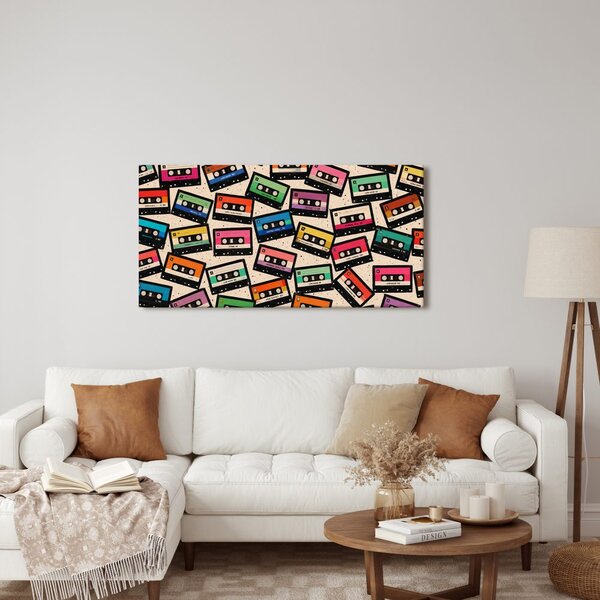 Quadro su tela – Cassette colorate di nostalgia