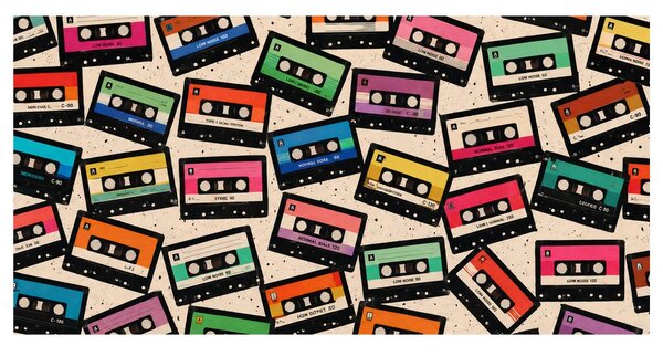 Quadro su tela – Cassette colorate di nostalgia
