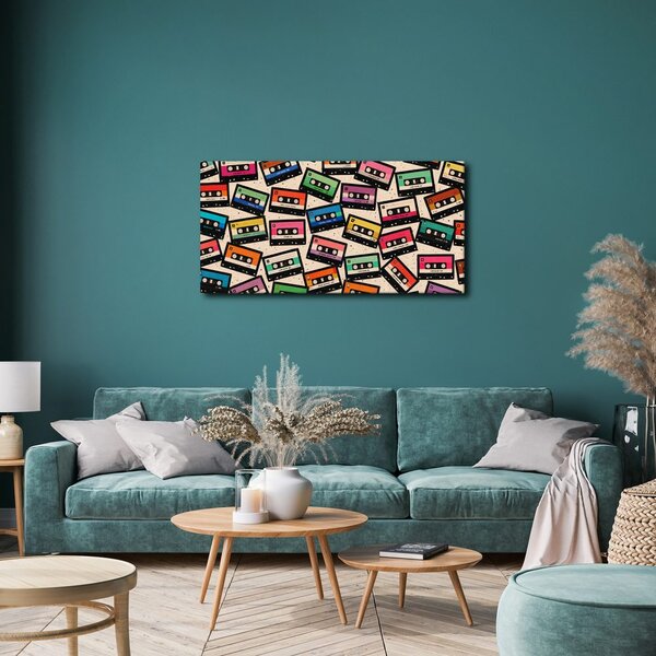 Quadro su tela – Cassette colorate di nostalgia