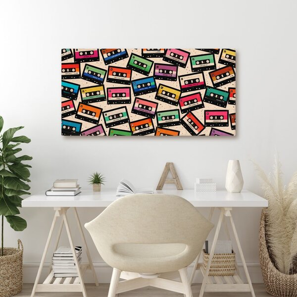 Quadro su tela – Cassette colorate di nostalgia