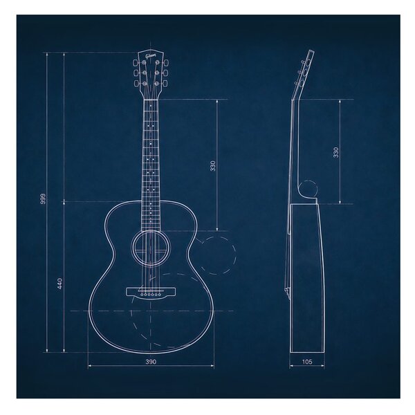 Quadro su tela – Progetto blu chitarra