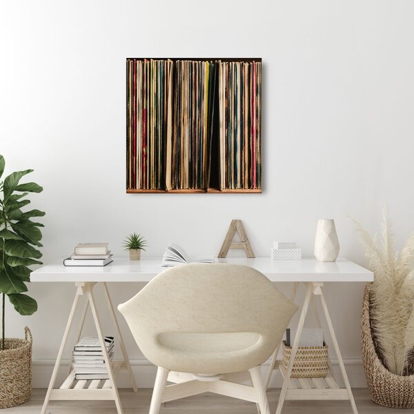 Quadro su tela – Dorsi colorati degli album