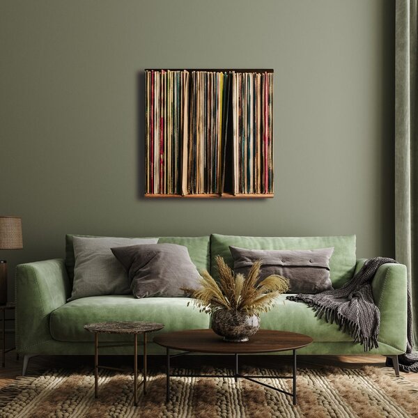 Quadro su tela – Dorsi colorati degli album