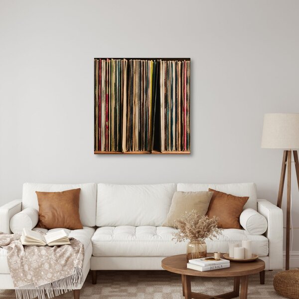 Quadro su tela – Dorsi colorati degli album