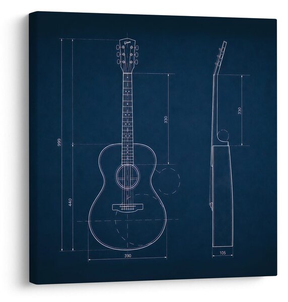 Quadro su tela – Progetto blu chitarra