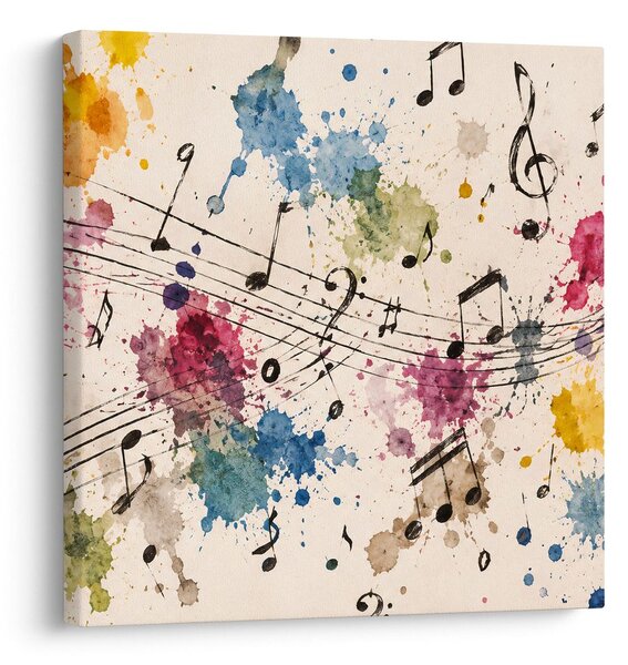 Quadro su tela – Sinfonia colorata e note