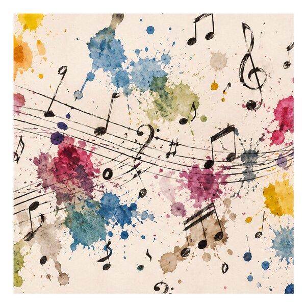Quadro su tela – Sinfonia colorata e note