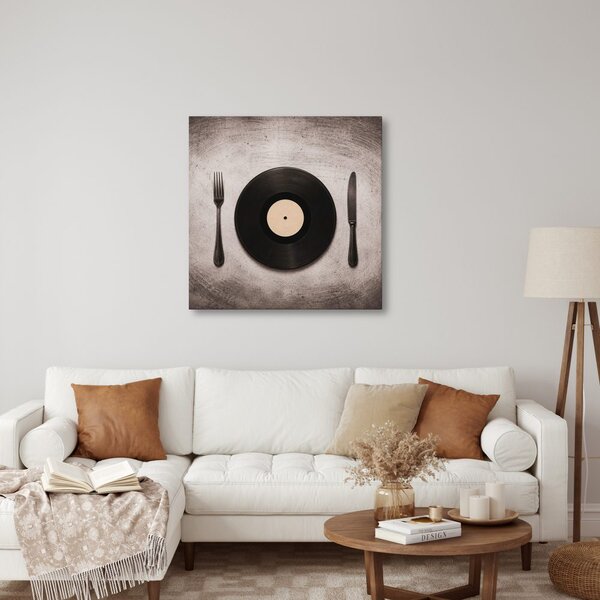 Quadro su tela – Piatto musicale con posate