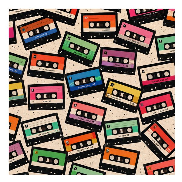 Quadro su tela – Mix di cassette vintage