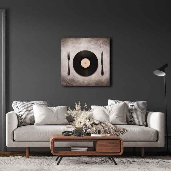 Quadro su tela – Piatto musicale con posate