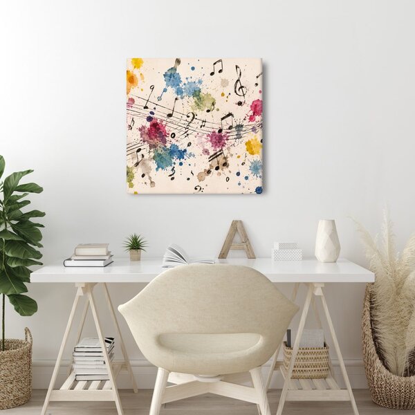 Quadro su tela – Sinfonia colorata e note