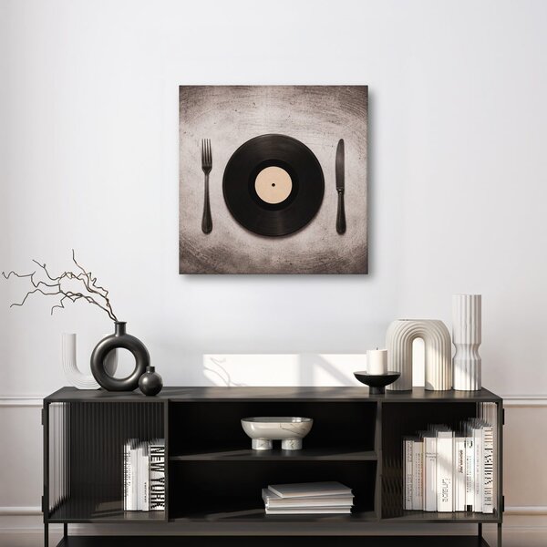 Quadro su tela – Piatto musicale con posate