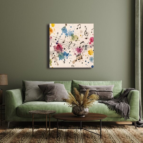 Quadro su tela – Sinfonia colorata e note