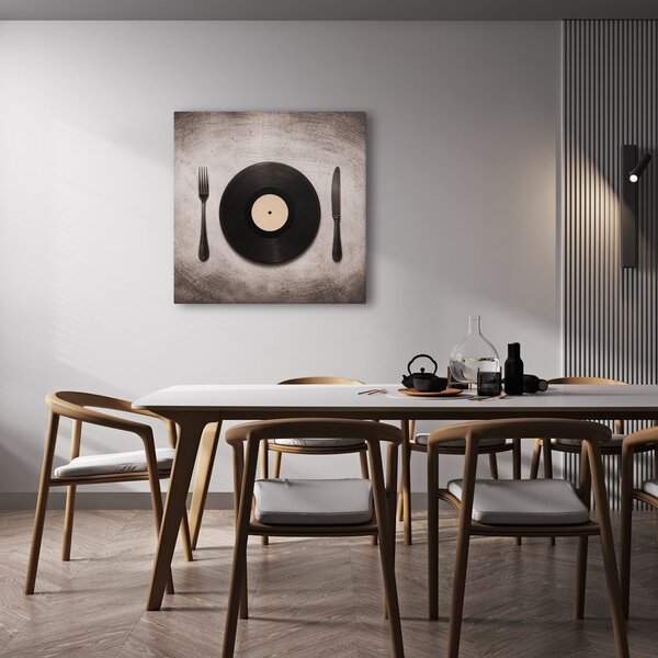 Quadro su tela – Piatto musicale con posate