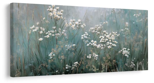 Quadro su tela – Prato fiorito nella foschia