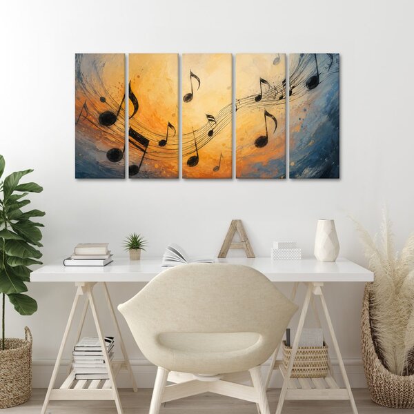Quadri 5 pezzi – Armonia musicale a colori