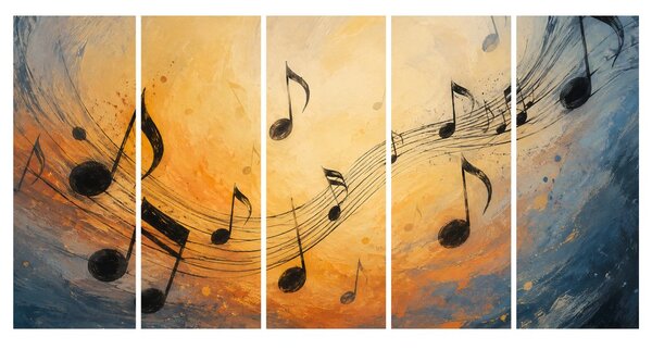 Quadri 5 pezzi – Armonia musicale a colori