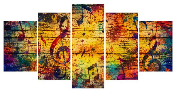 Quadri 5 pezzi – Sinfonia musicale di colori
